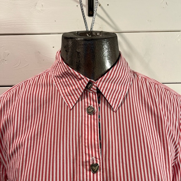 Red Striped Heart Button Shirt – Rabe size 40 - Picture 10 of 12